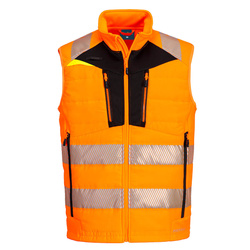 DX479 - Kamizelka softshell DX4 Hi-Vis - Pomarańczowy/Czarny