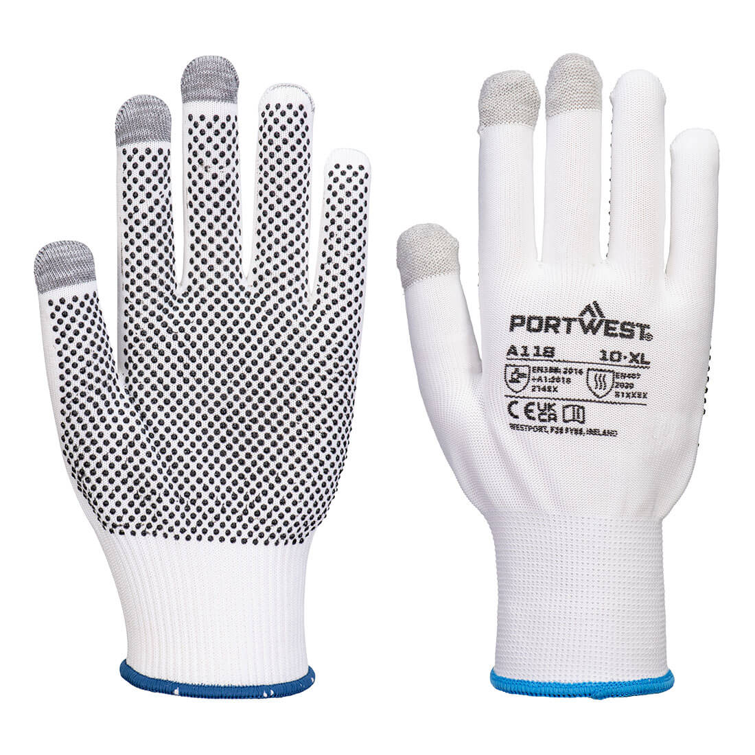 A118 - Rękawice do ekranów dotykowych Grip 13 PVC z nakropieniem (Pk12) - Portwest