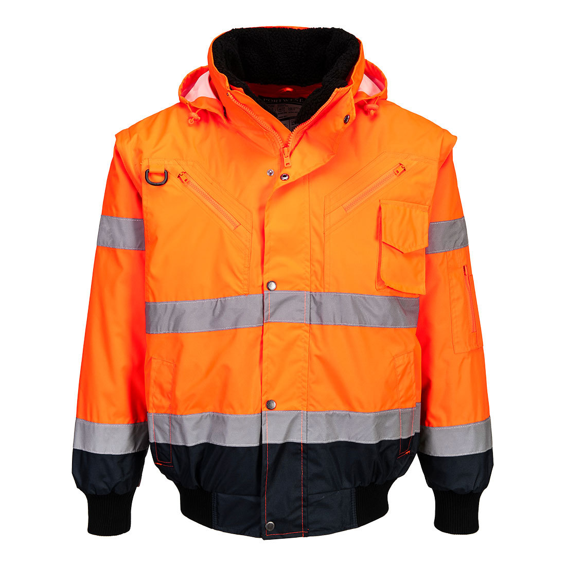 C465 - Kontrastowa kurtka ostrzegawcza Bomber 3 w 1 - Portwest