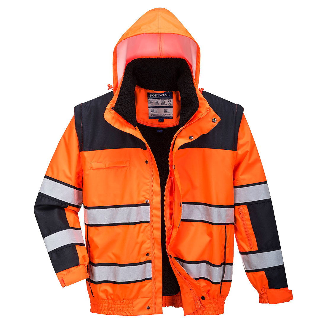 C466 - Ostrzegawcza kurtka zimowa Bomber 3 w 1 - Portwest