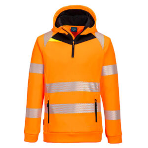 DX482 - Bluza ostrzegawcza z kapturem DX4 i zamkiem 1/4 - Portwest