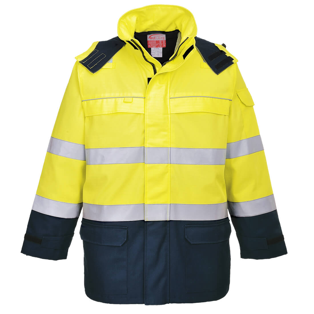 FR79 - Trudnopalna i anstystatycza kurtka ostrzegawcza Bizflame Rain + Arc - Portwest