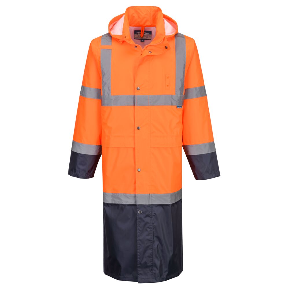 H446 - Hi-Vis Contrast Raincoat 122cm - Portwest