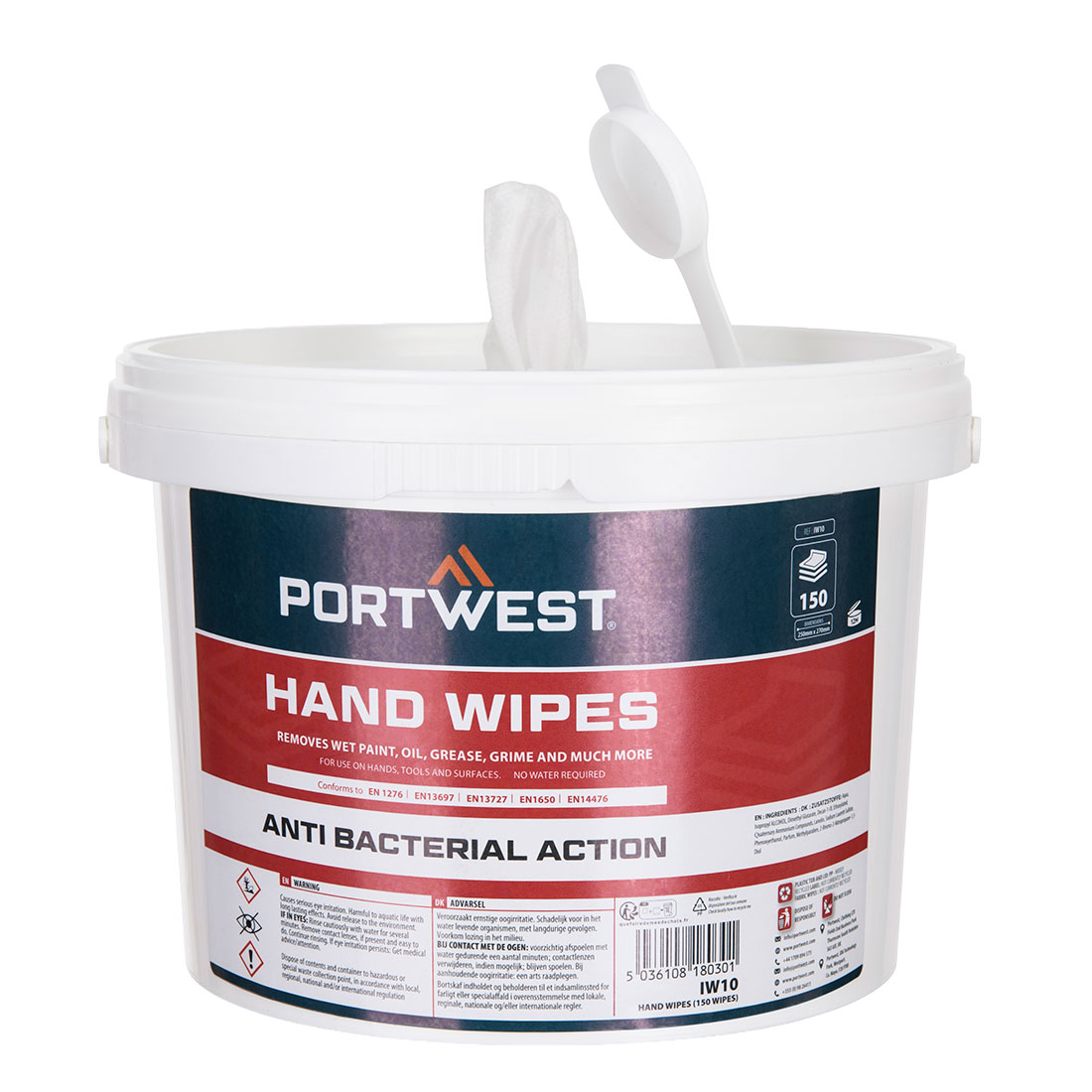 IW10 - Chusteczki do rąk (150 szt.) - Portwest