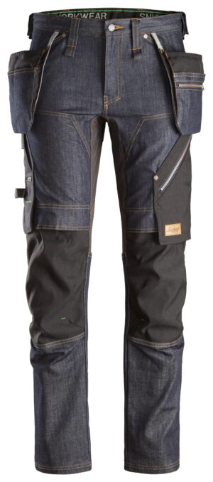 6955 - Spodnie FlexiWork+ Denim z workami kieszeniowymi - Snickers