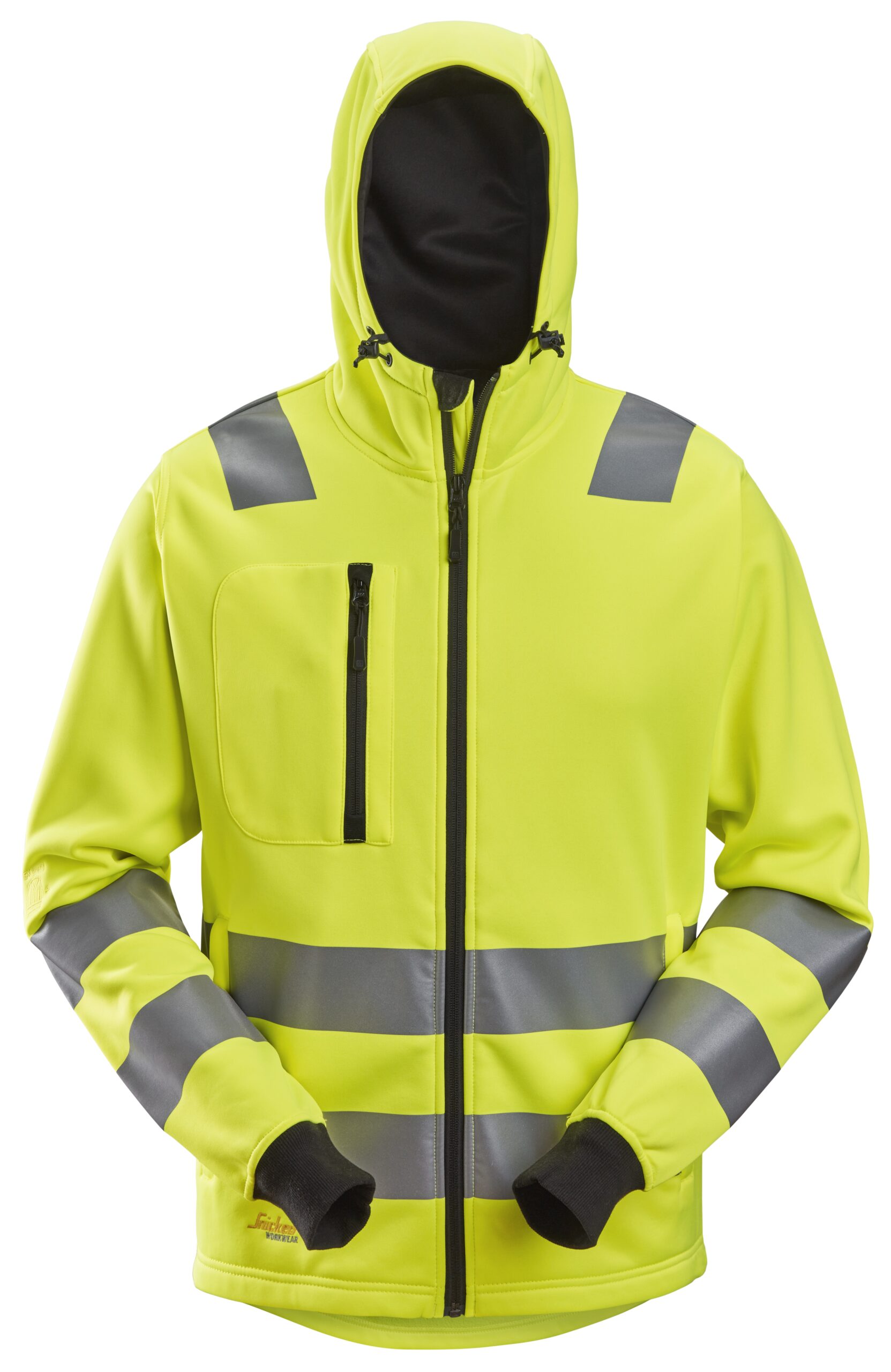8039 - Bluza odblaskowa AllroundWork z kapturem, na suwak, EN 20471/2/3 - Snickers - obrazek 2