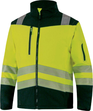 SOCCIAHV – Bluza Softshell O Wysokiej Widoczności Wododporna I Oddychająca Z Odpinanymi Rękawami, 96% Poliester, 4% Elastan 280G/M2 - Deltaplus